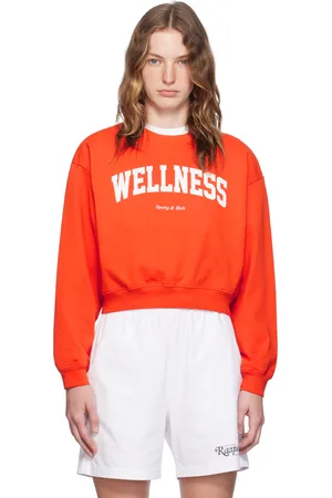 Sporty & Rich Pull molletonné orange à logo Wellness de style collégial