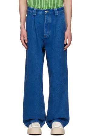 Marni Jean bleu en denim enduit