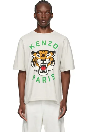 Kenzo T-shirt gris à image de tigre