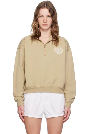 Sporty & Rich Pull molletonné beige à logo Paris Country Club