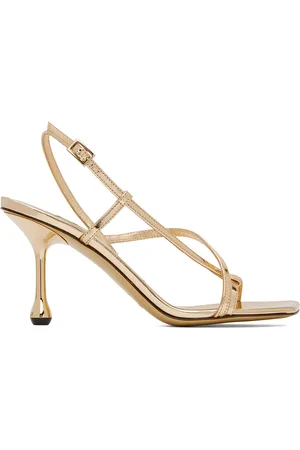 Jimmy Choo Sandales à talon sablier Etana 80 dorées