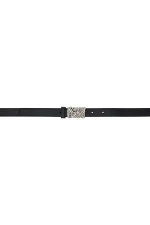 Bottega Veneta Ceinture noire à ferrure de style Intreccio