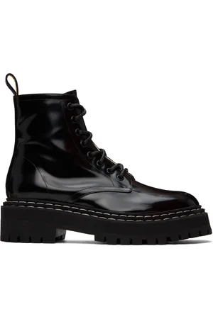 Proenza Schouler Bottes noires à laçage et à semelle épaisse