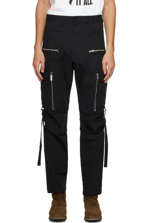 UNDERCOVER Pantalon cargo noir à poches à glissière