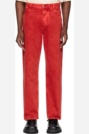 Bottega Veneta Jean ample rouge à effet délavé