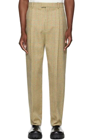 Bottega Veneta Pantalon beige à motif Prince-de-Galles modifié