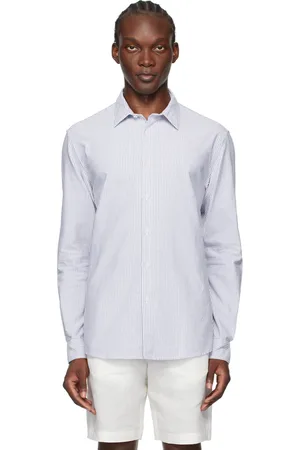 Sunspel Chemise bleu et blanc à rayures