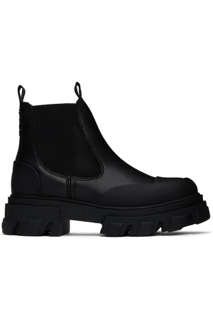 Ganni Bottes chelsea noires à semelle à crampons