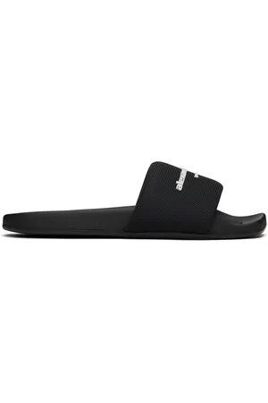 Alexander Wang Sandales à enfiler noires à logos