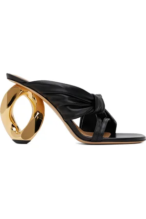 J.W.Anderson Mules à talon à maillon gourmette noires