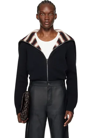 Bottega Veneta Cardigan bleu marine à col marin