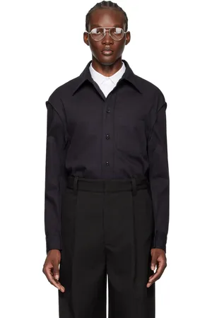Bottega Veneta Chemise bleu marine à boutons