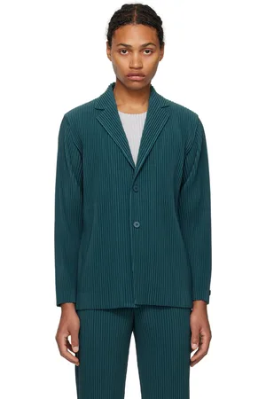 Issey Miyake Veston plissé Tailored 2 vert