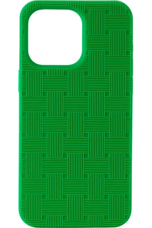 Bottega Veneta Étui pour iPhone 15 Pro Max vert à motif Intreccio
