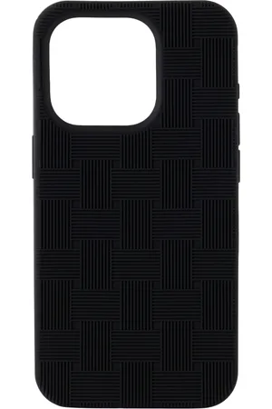 Bottega Veneta Étui pour iPhone 15 Pro noir à motif Intreccio