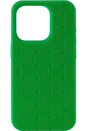 Bottega Veneta Étui pour iPhone 15 Pro vert à motif Intreccio