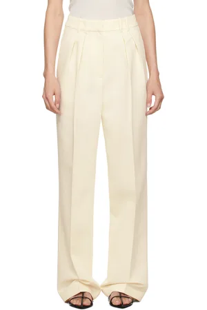 Rohe Pantalon blanc à plis