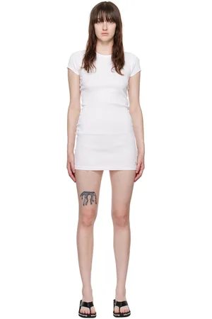 Alexander Wang Robe courte blanche à écusson à logo - Bodywear