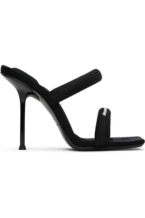 Alexander Wang Sandales à talon aiguille Julie 105 noires en nylon à brides tubulaires