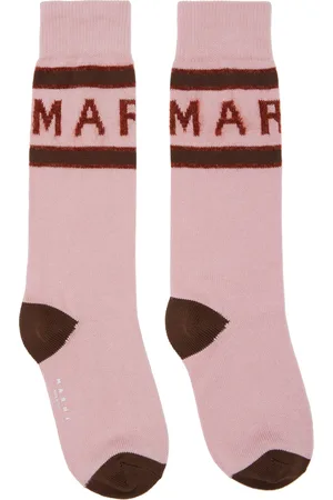 Marni Chaussettes roses en mohair à logo