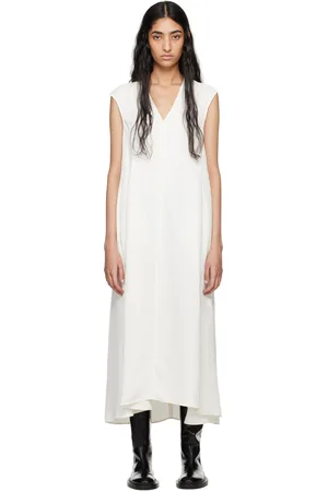 STUDIO NICHOLSON Robe longue Beck blanche