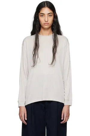 STUDIO NICHOLSON T-shirt à manches longues Simmons gris en lyocell