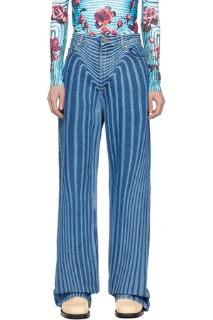Jean Paul Gaultier Jean bleu à motif Body Morphing - Très Gaultier