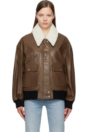 Khaite Blouson Shellar brun en cuir