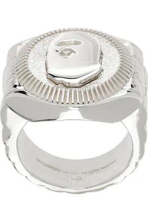 BAPE Bague argentée à logo