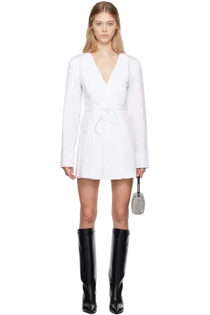 Alexander Wang Robe courte cache-cœur blanche