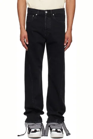 Lanvin Jean noir à coutures extérieures torsadées