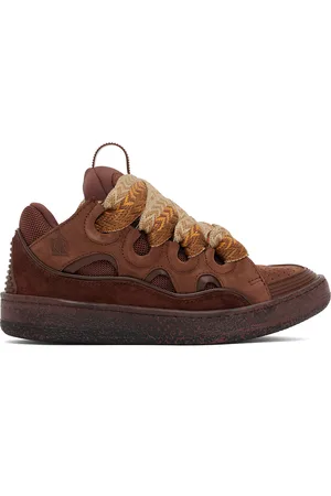 Lanvin Baskets Curb brunes en cuir