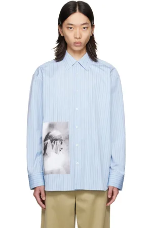 Lanvin Chemise bleue à écusson graphique