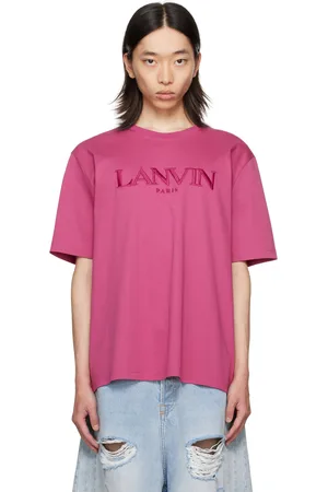 Lanvin T-shirt rose à logo brodé