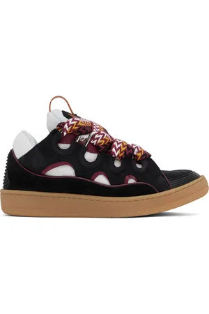 Lanvin Baskets Curb noir et blanc en cuir