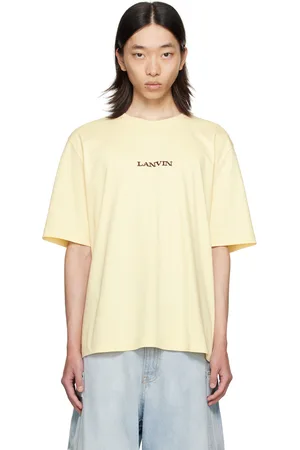 Lanvin T-shirt jaune à logo brodé