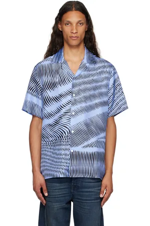 Lanvin Chemise bleu et noir en soie