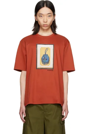 Lanvin T-shirt rouge à écusson graphique