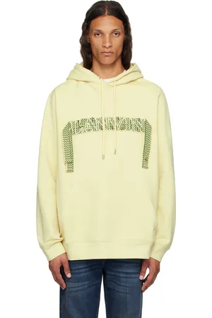 Lanvin Pull à capuche jaune à logo à lacets Curb