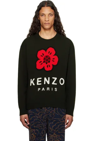 Kenzo Pull noir en laine - BOKE FLOWER