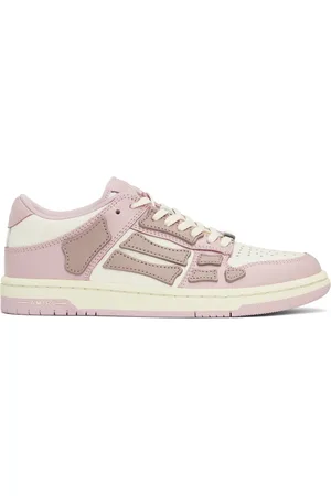AMIRI Baskets basses blanc et rose à appliqués Skel Top