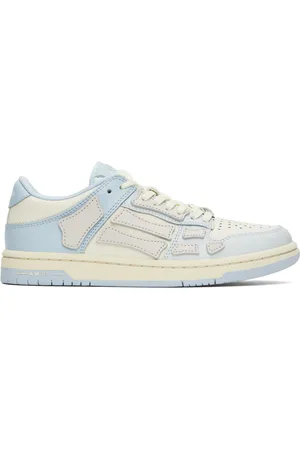 AMIRI Baskets basses contrastées bleu et blanc à appliqués Skel Top