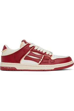 AMIRI Baskets basses blanc et rouge à logo de style collégial et à appliqués Skel Top