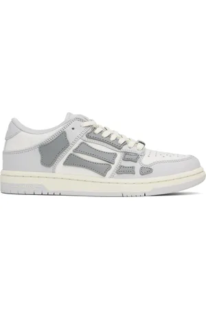 AMIRI Baskets basses blanc et gris à appliqués Skel Top