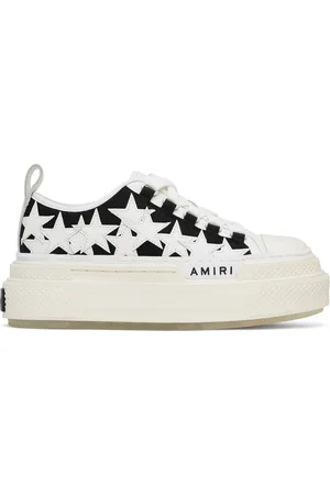 AMIRI Baskets de court basses blanc et noir à étoiles et à plateforme