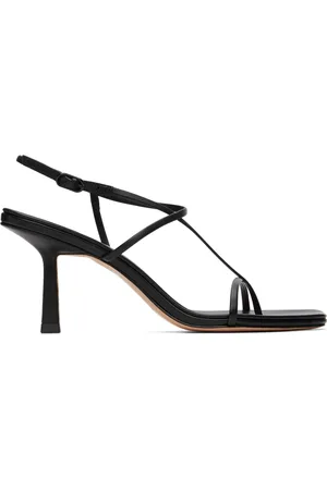 Studio Amelia Sandales à talon aiguille 70 noires à bride décentrée