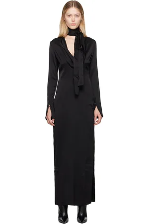 BLUMARINE Robe longue noire à col bénitier