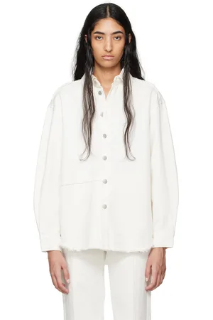 Holzweiler Chemise Dina blanc cassé en denim