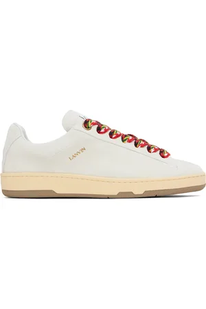 Lanvin Baskets Curb Lite blanches en suède