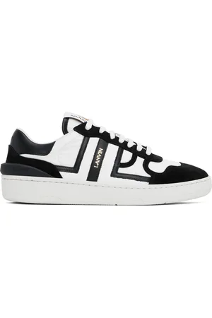 Lanvin Baskets Clay blanc et noir en filet